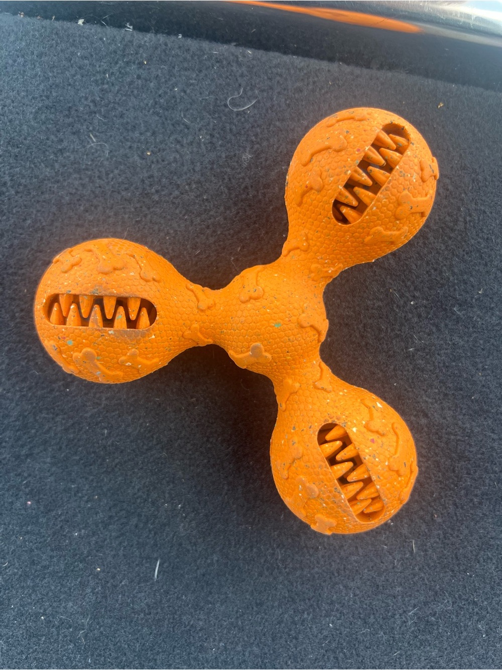 Durable Orange Triple-Node Chew Toy for Dogs